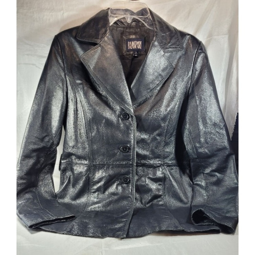 Blassport Women's‎ 3-Button Leather Jacket - Black - Size Medium